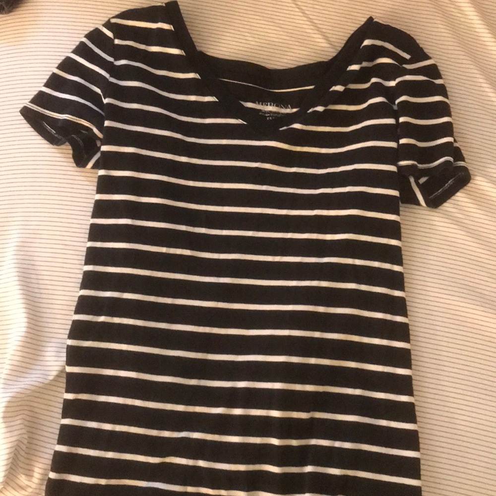Striped V neck